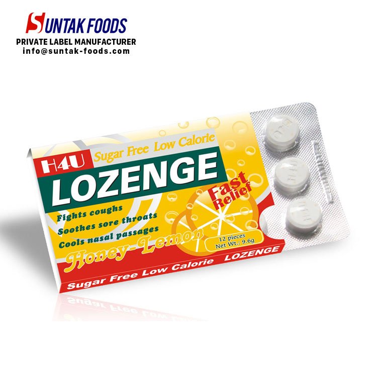 OEM Candy Custom Honey Lemon Tablet Mint Candy Refreshing Menthol Mint Throat Lozenge Candy