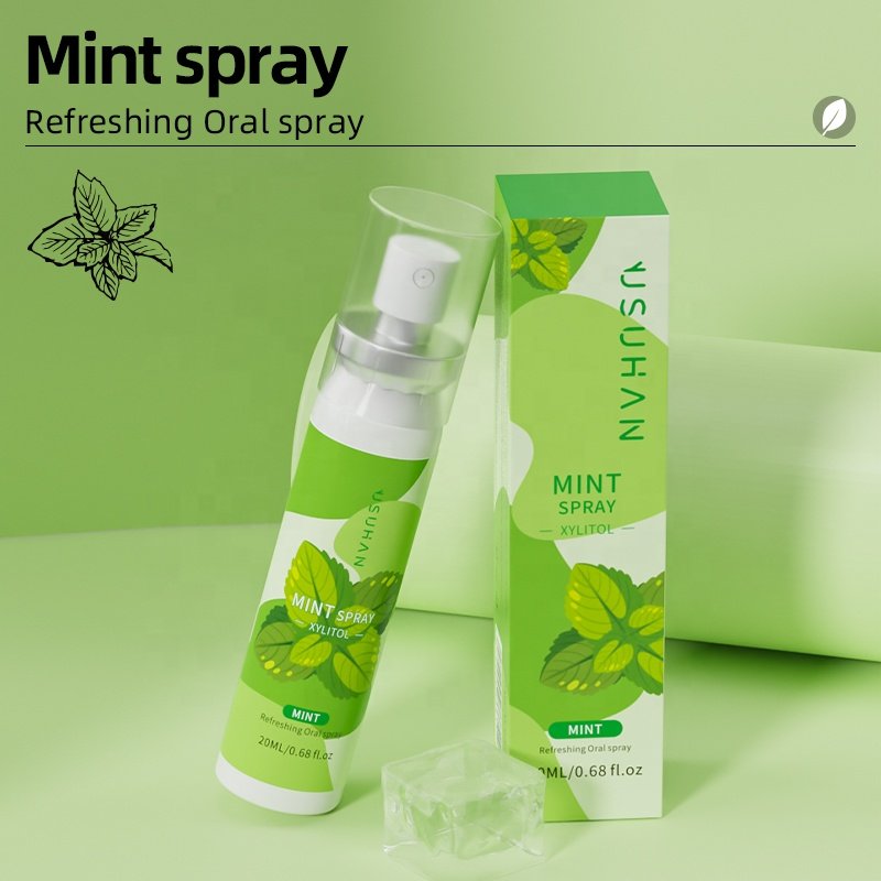 Hot Selling 100% Natural Organic English Version Portable Peach Litchi Fruit Breath Freshener Perfume Oral Mint Mouth Spray