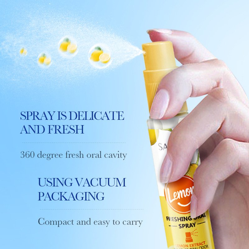 Hot sale convenient to carry with you fresh and eliminate bad breath freshener non-alcohol lemon fresh breath spray