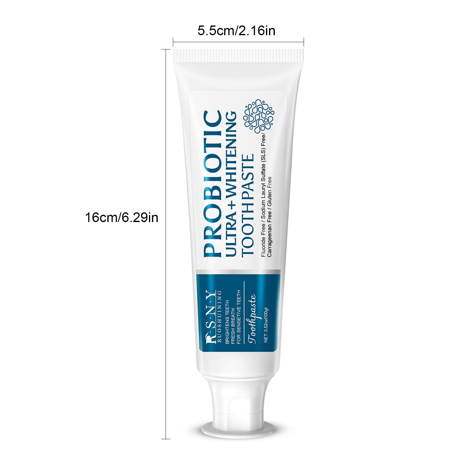 Organic probiotic ultra white toothpaste Freshens breath and whitens teeth