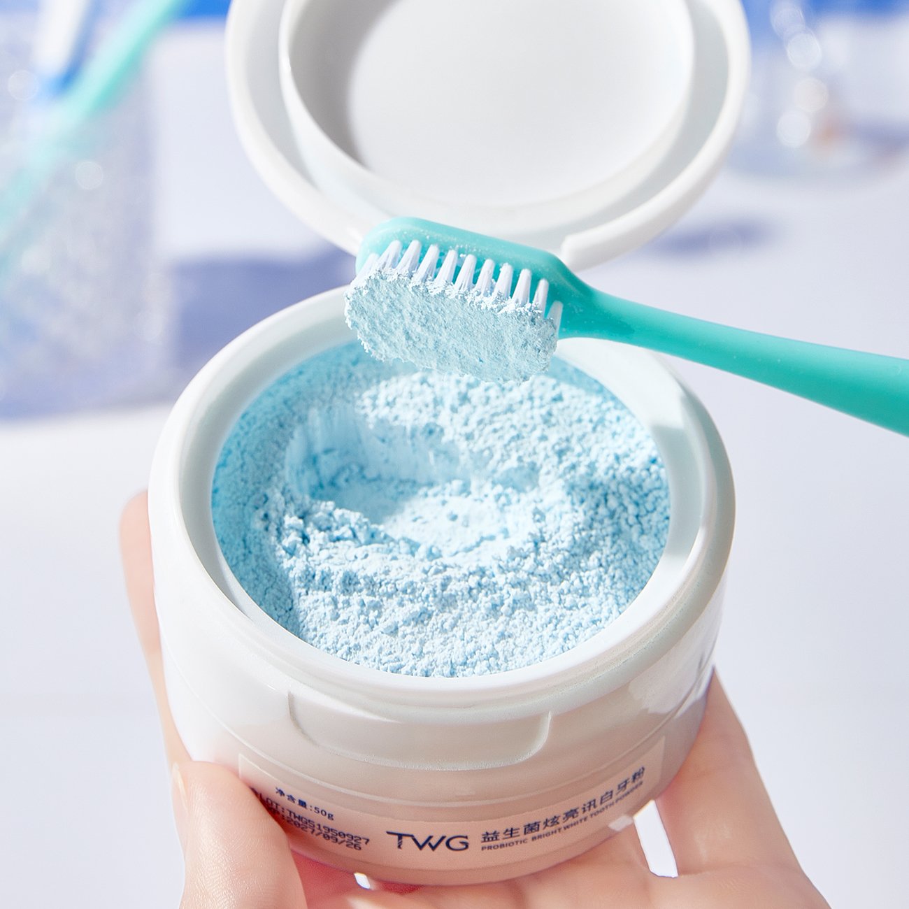 Wholesale RTS TWG Teeth Whitening Powder Mint Extract Breath Fresheners Oral Cleansing Whitening Teeth Powder