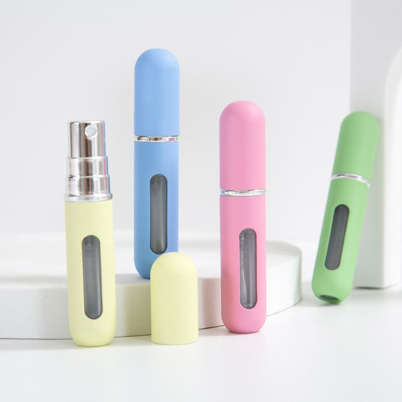 Colorful Refillable Mini 5ML Fine Mist Portable Travel Spray Pump Perfume Bottles Atomizer with Cover Breath freshener bottle