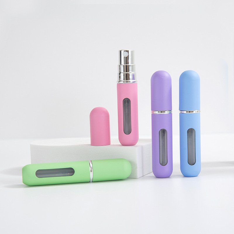 Colorful Refillable Mini 5ML Fine Mist Portable Travel Spray Pump Perfume Bottles Atomizer with Cover Breath freshener bottle