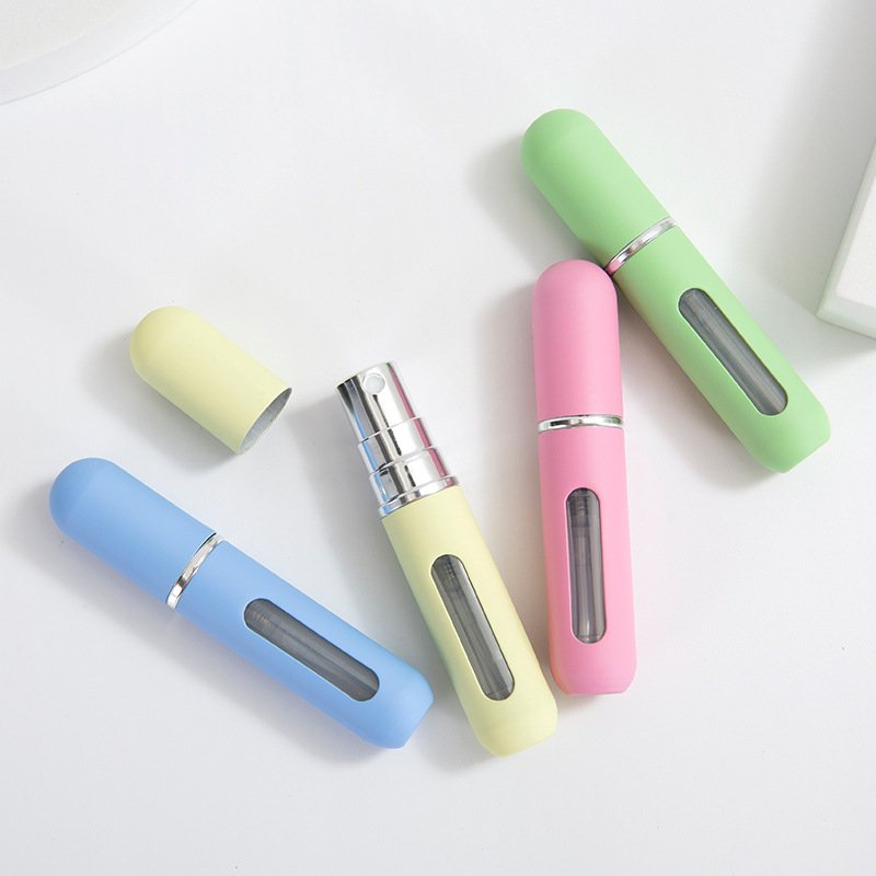 Colorful Refillable Mini 5ML Fine Mist Portable Travel Spray Pump Perfume Bottles Atomizer with Cover Breath freshener bottle