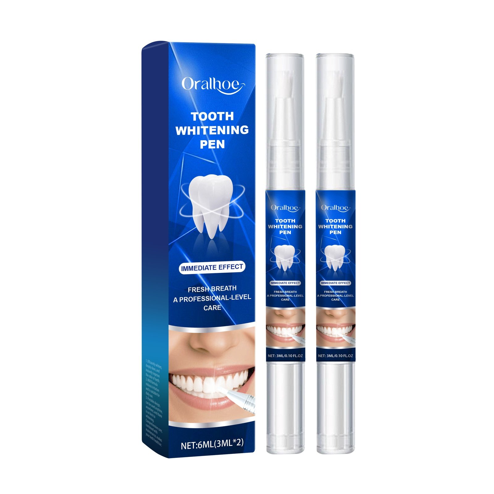 Oralhoe Mint-flavored Teeth Whitening Pen 3ml Home Use Teeth Brightening Care with Fresh Breath Effects Dental Whitening Pen