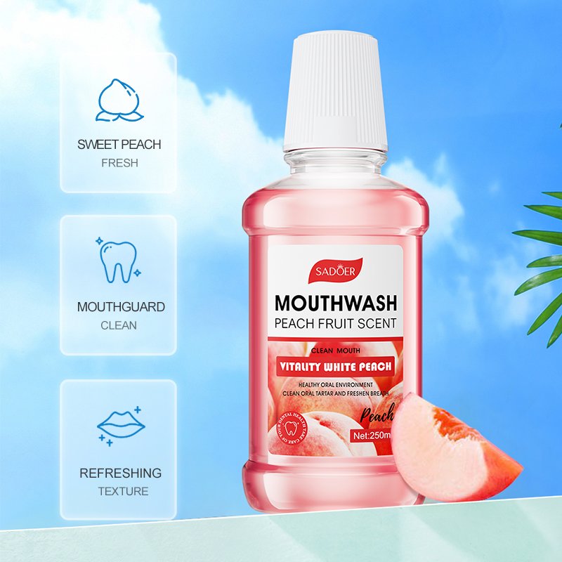 Private Label SADOER People Oral Health 250ml Bottled Deep Clean Freshens Breath Liquid Natural Mouth Wash Bottles
