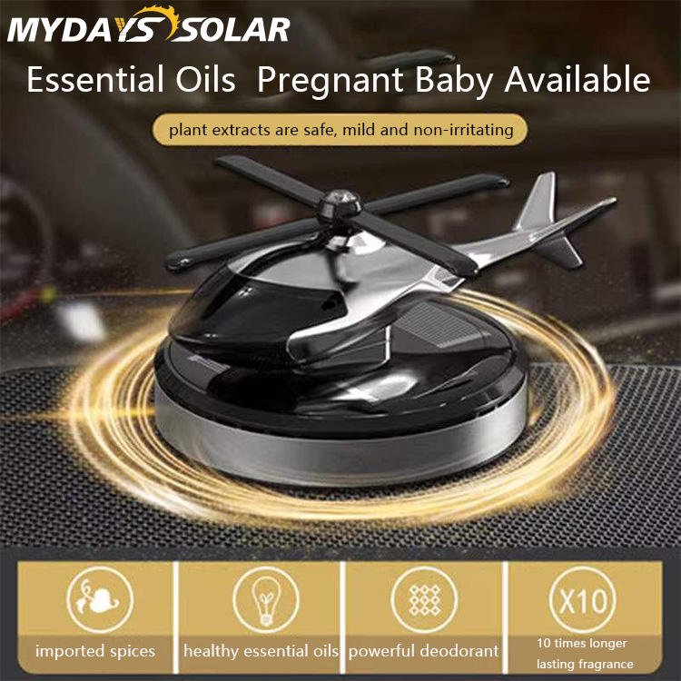 Mydays Tech Long Lasting Fragrant Anxiety Relief Purify Odour Breathing Solar Powered Essential Oils Diffuser for Car Home RV