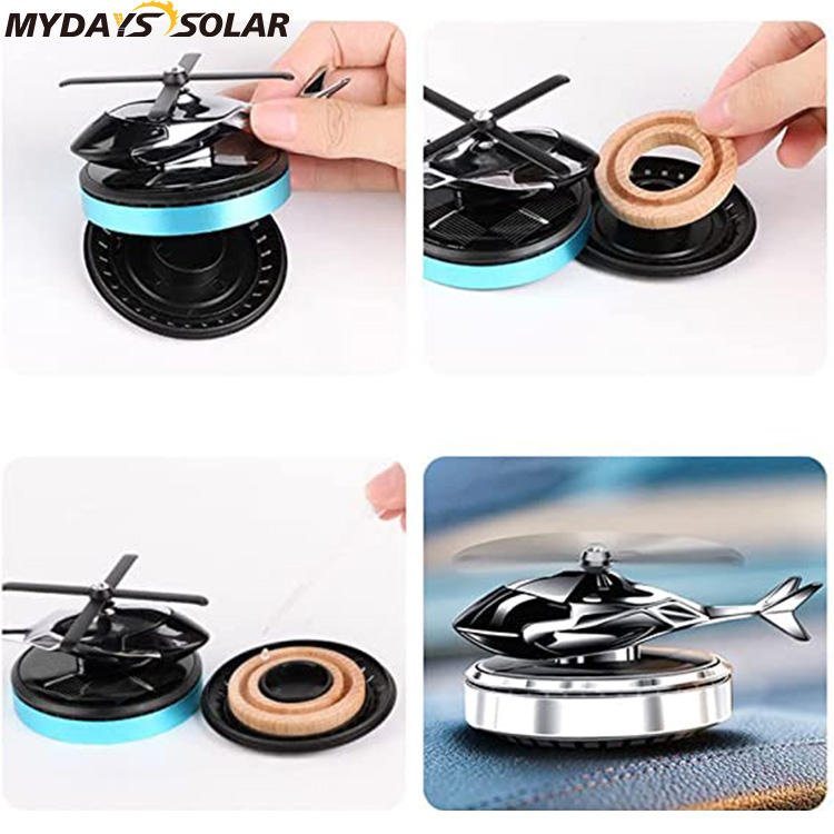 Mydays Tech Long Lasting Fragrant Anxiety Relief Purify Odour Breathing Solar Powered Essential Oils Diffuser for Car Home RV