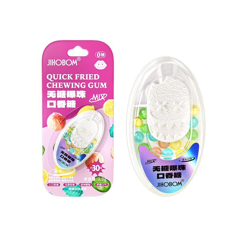 Breath Freshening Capsules popping bead candy menthol mint fruit flavor capsule chewing gum
