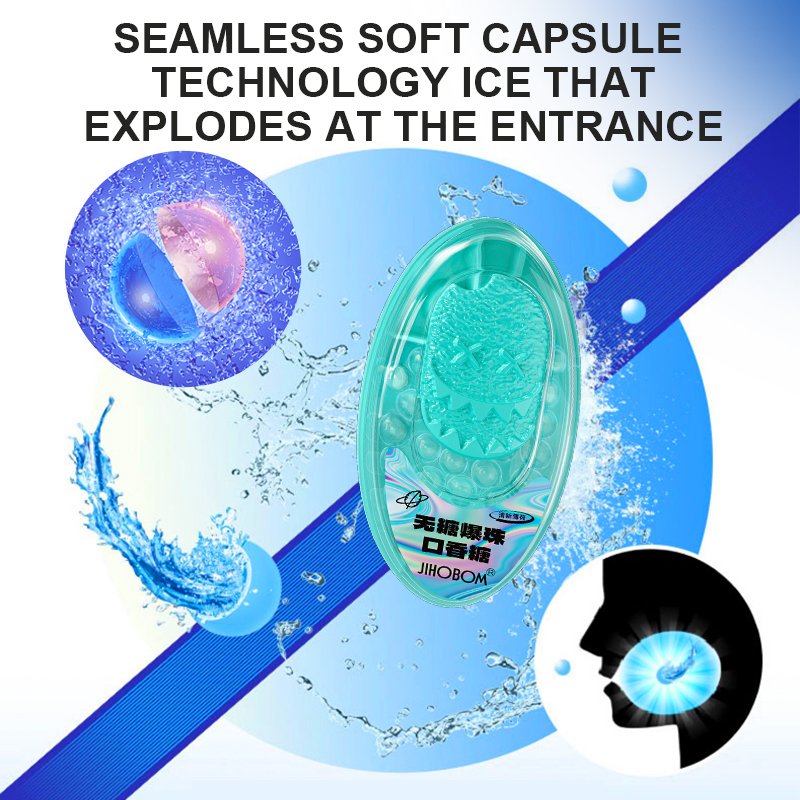Breath Freshening Capsules popping bead candy menthol mint fruit flavor capsule chewing gum