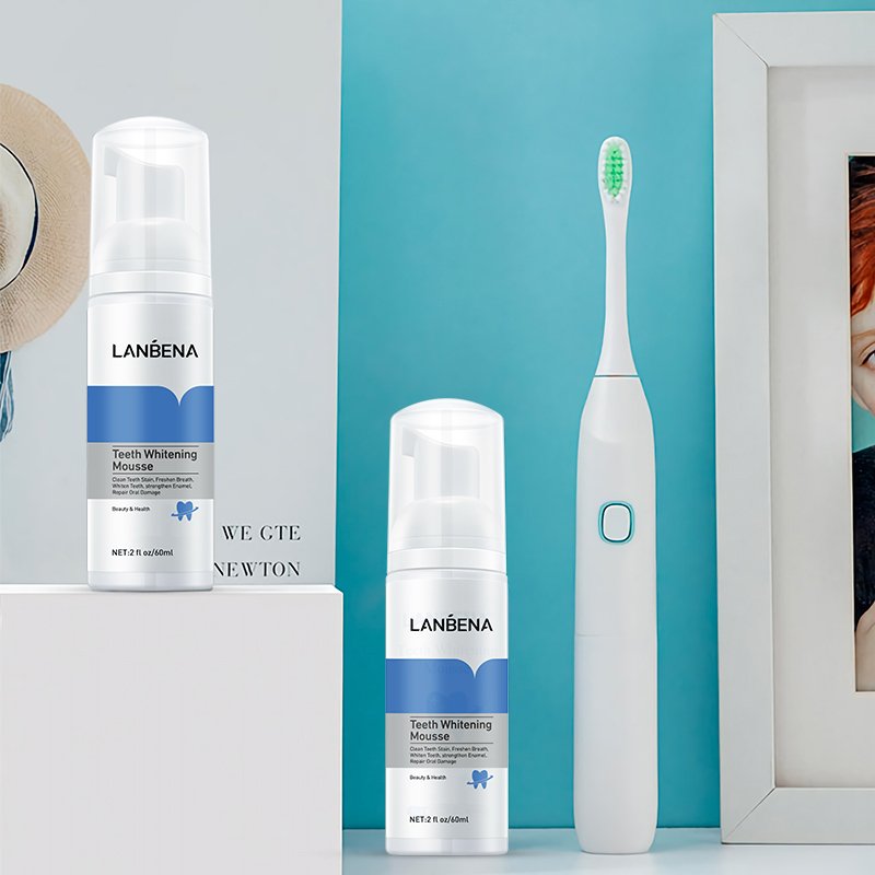 LANBENA Private Label Teeth Cleaning Mousse Teeth Stain Remover Whitening Foam Toothpaste