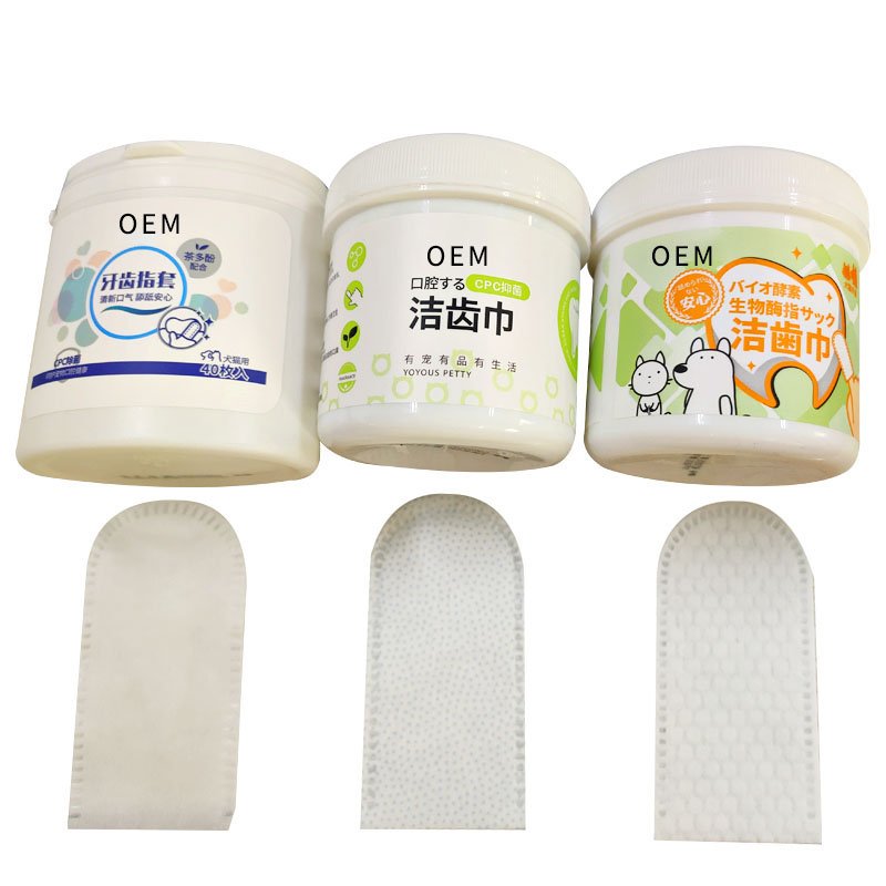 Dog Teeth Cleaning Finger Wipes Eye Wipes Oral Cleansing Teeth Wipes Pads for Cat and Dog