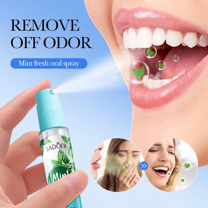 SADOER Lemon peach mint Freshener to remove bad Breath for Men and Women Long-lasting portable oral Spray