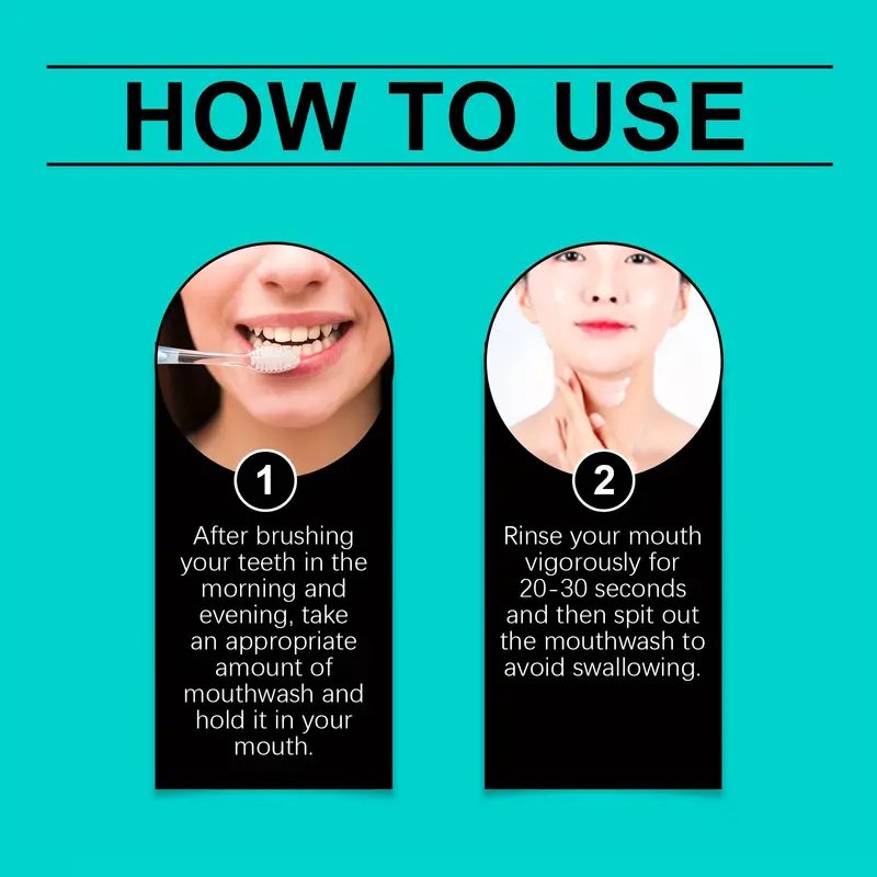 Rosemary Mouthwash, Refreshing Coconut Mint Lemon Alcohol-Free Oral Care with Breath Freshening Function