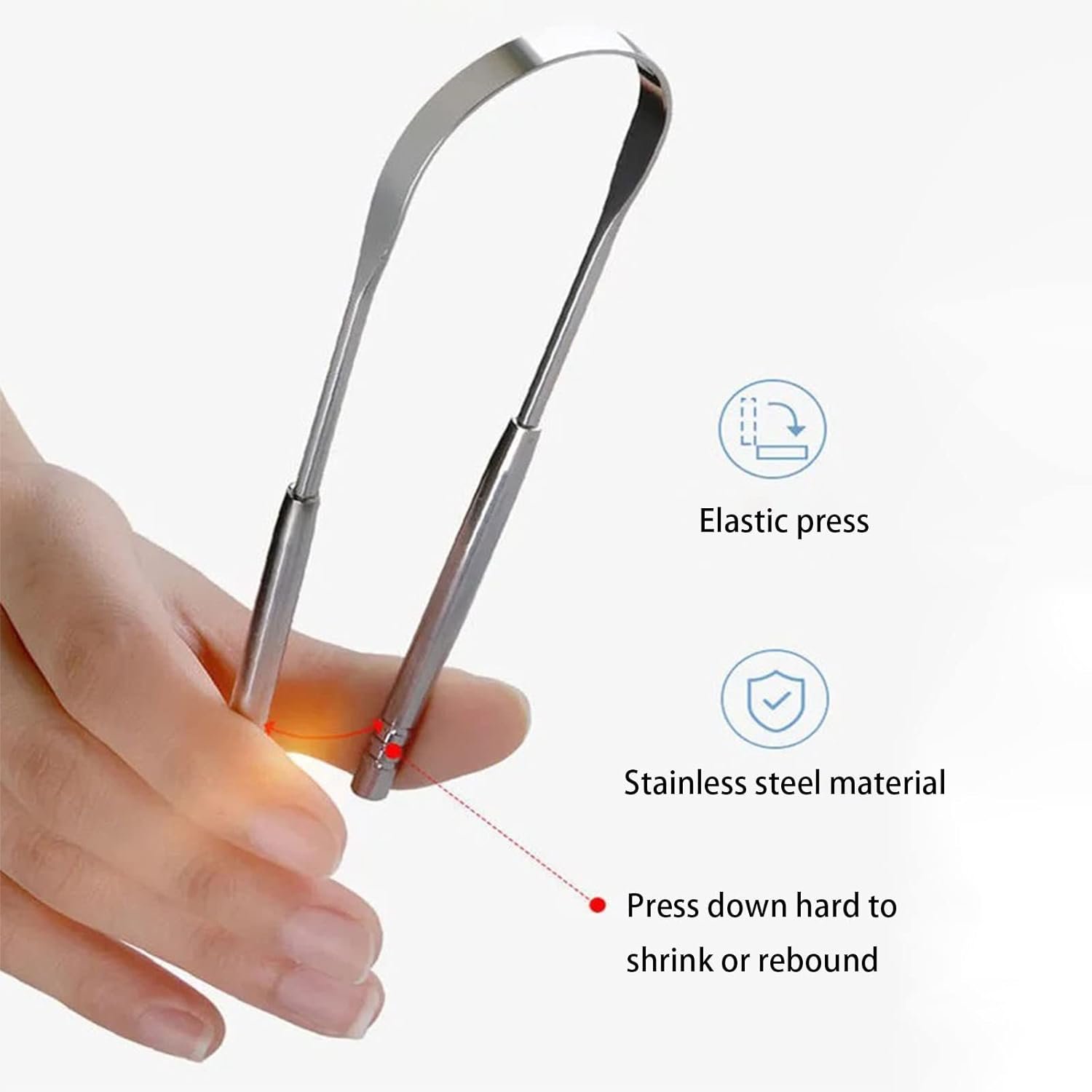Stainless Steel Tongue Scraper With Case Mouth Cleaner To Remove Bad Breath Conveniently Packaged In Box
