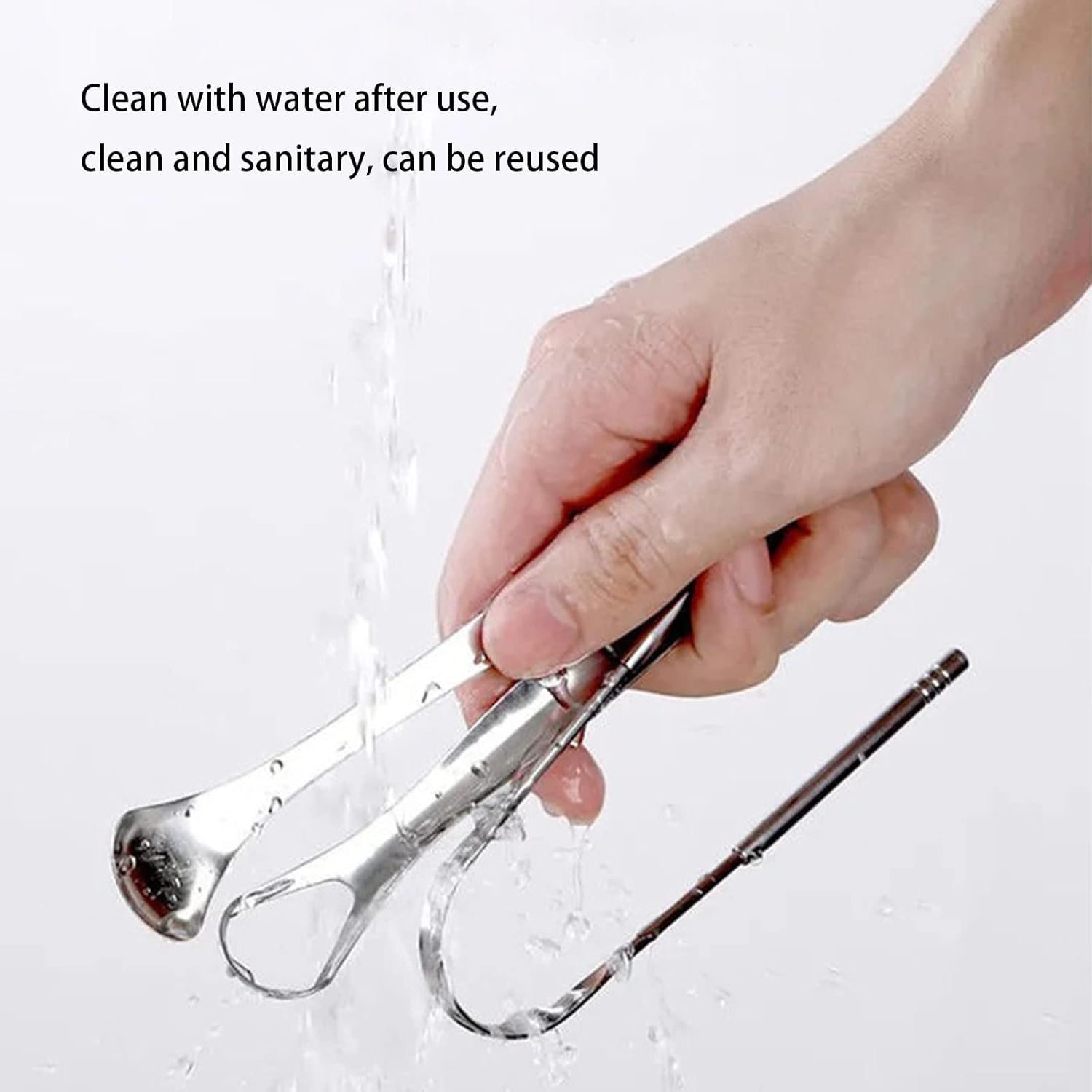 Stainless Steel Tongue Scraper With Case Mouth Cleaner To Remove Bad Breath Conveniently Packaged In Box