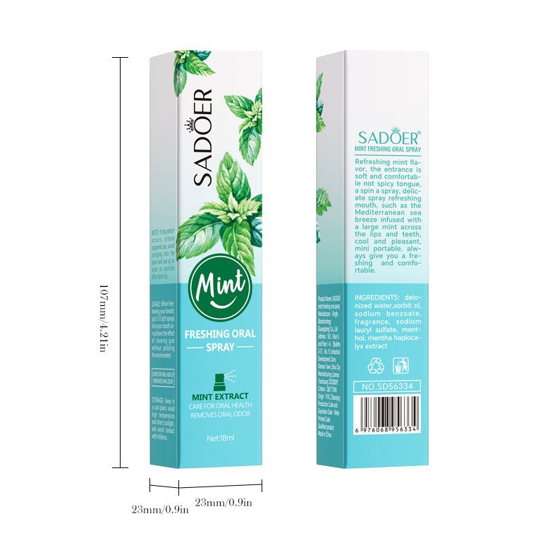 Portable 18ml Oral Care Breath Spray Freshener Mint Lemon & Strawberry Mouth Spray for Freshening Breath Eliminating Bad Breath