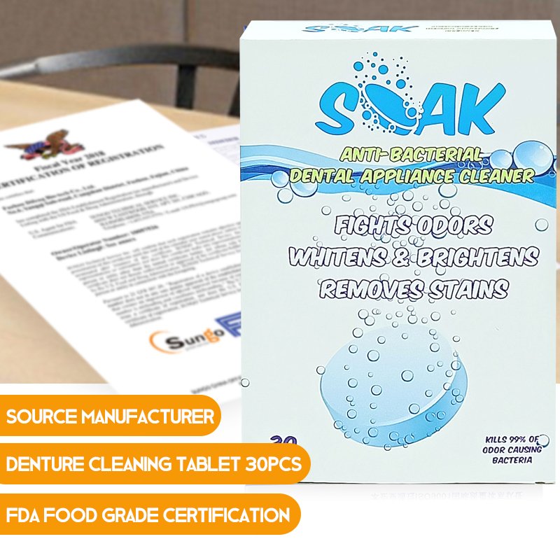 Dental effervescent tablets sterilizing denture cleaning tablets dental guard aligner retainer cleaning tablet