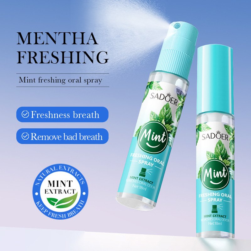 SADOER Wholesale Oral Care Odor Bad Breath Removal Refresh Flavoured Portable Cool Mint Perfume Mouth Freshing Breath Spray