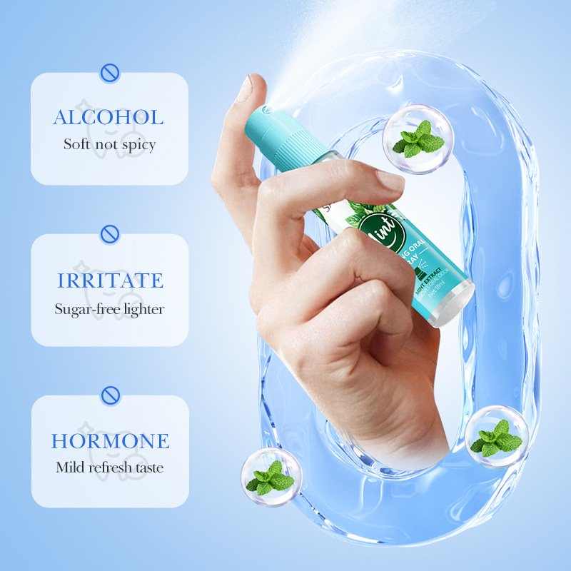 SADOER Wholesale Oral Care Odor Bad Breath Removal Refresh Flavoured Portable Cool Mint Perfume Mouth Freshing Breath Spray