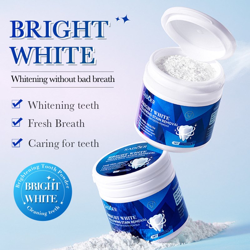 Wholesale SADOER Whitening Teeth Remove Yellow Stains Oral Care Organic Herbal Brighten Teeth Powder