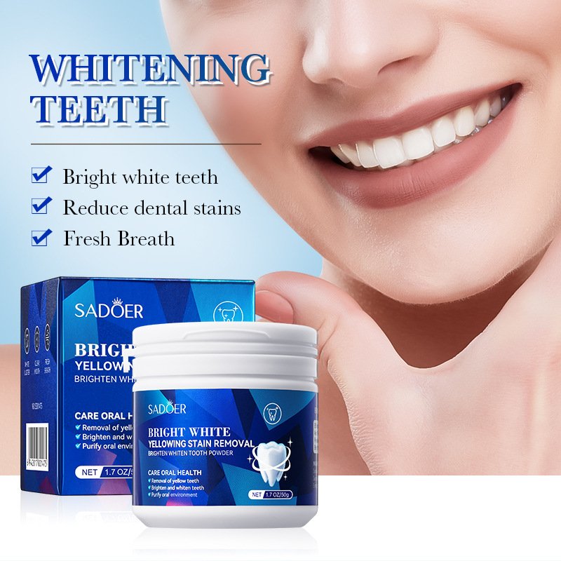 Wholesale SADOER Whitening Teeth Remove Yellow Stains Oral Care Organic Herbal Brighten Teeth Powder