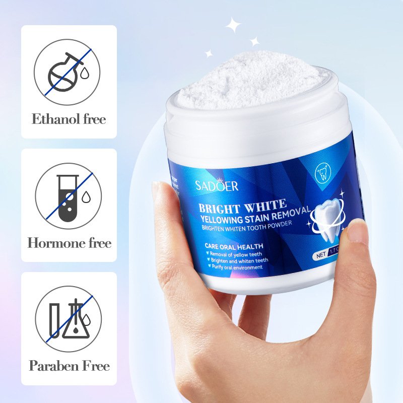 Wholesale SADOER Whitening Teeth Remove Yellow Stains Oral Care Organic Herbal Brighten Teeth Powder