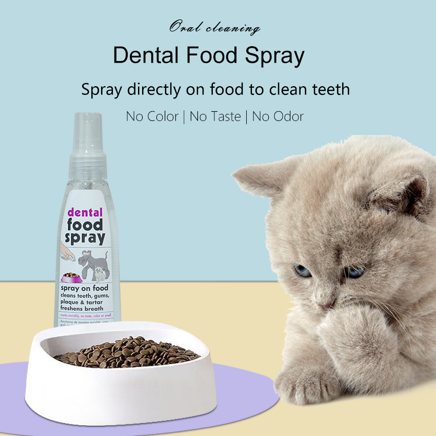 Cleans Teeth & Gums, Removes Plaque & Tartar, Freshens Breath - Cat & Dog Dental Spray with No Brushing or Rinsing