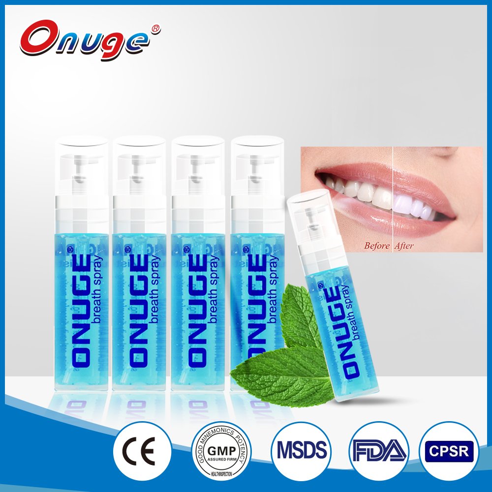mint flavor Oral care fresh breath mouth spray for bad breath mouth freshener teeth whitening kit with vacuum small bottle