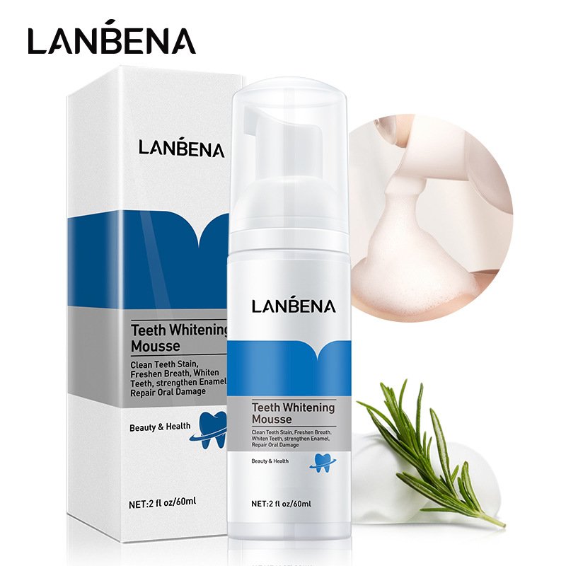 LANBENA Teeth Whitening Mousse Moutj Washing & Tooth Brushing Breath Freshening Tooth Stain Cleaning Mousse