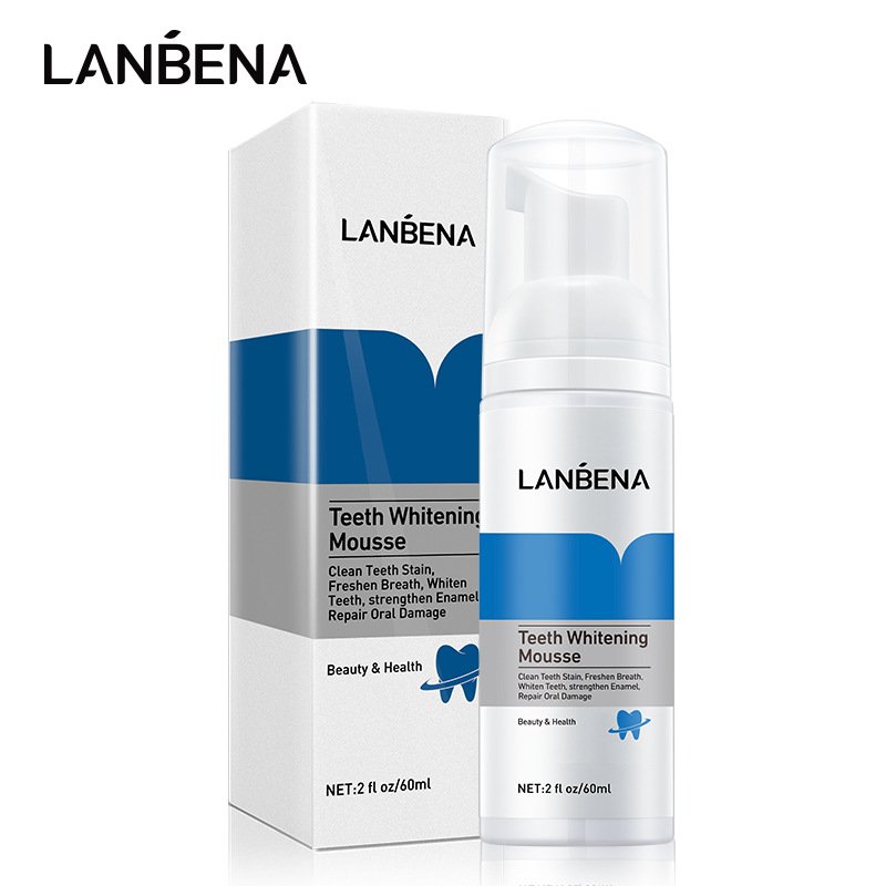 LANBENA Teeth Whitening Mousse Moutj Washing & Tooth Brushing Breath Freshening Tooth Stain Cleaning Mousse
