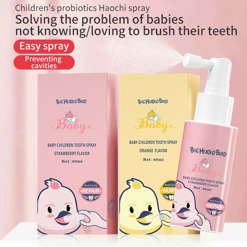 anti cavity oral care strawberry orange flavor breath freshener fresh natural clean taste for baby children tooth spray