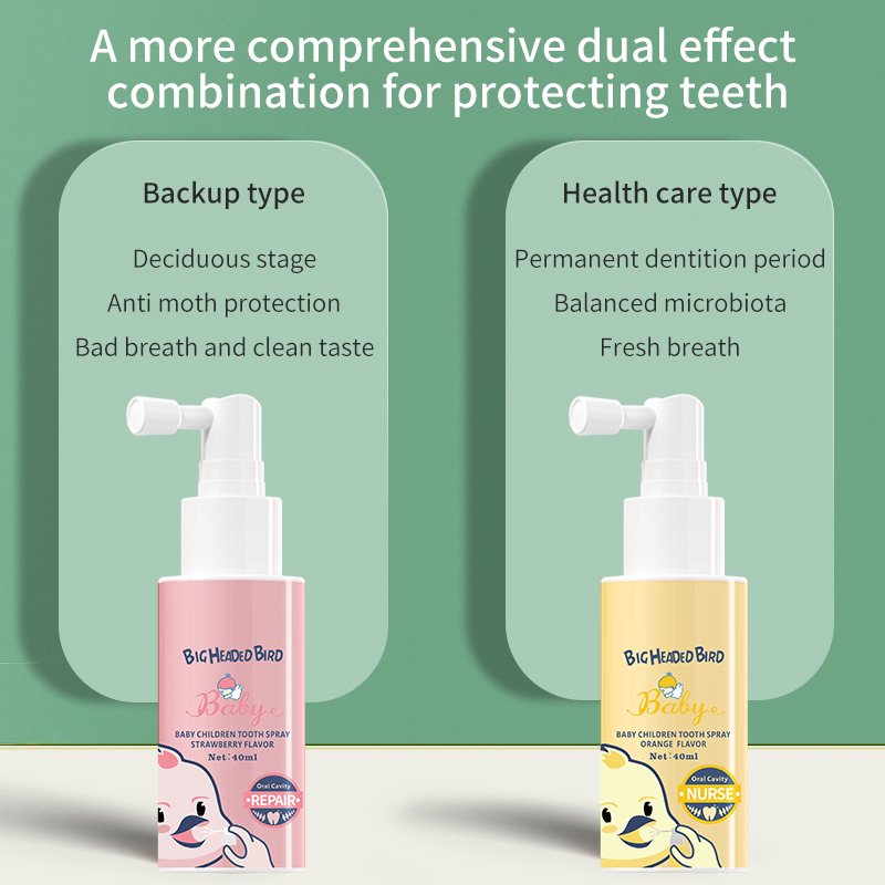 anti cavity oral care strawberry orange flavor breath freshener fresh natural clean taste for baby children tooth spray