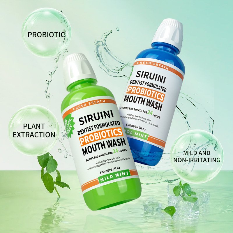 wholesale Teeth Whitening Mouth Wash Probiotic Ice Blue Cool Therabreath Mouthwash Oral Care Products Bad Breath Fresheners