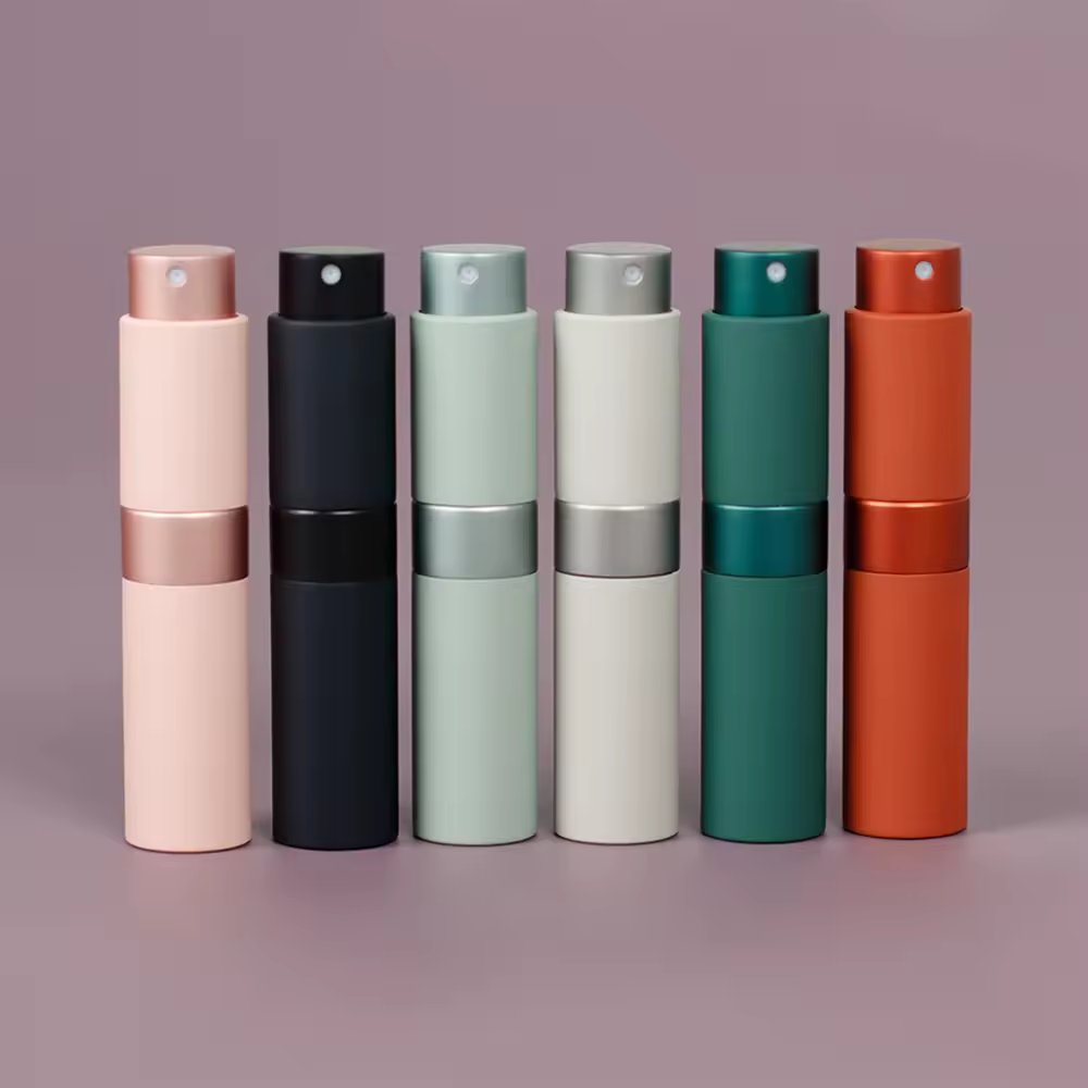 Custom 5ml 8ml 10ml 20ml Refillable Aluminum Round Twist Up Perfume Bottle Fresh Spray Oral Spray Antibacterial Spray
