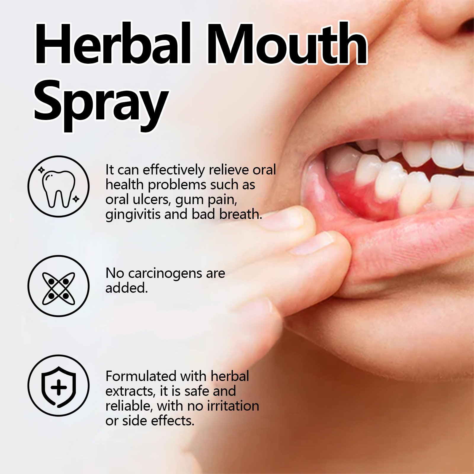 Natural Mint Spray Breath Freshener Mouth Spray Prevent Bad Odor Mouth Refresher Spray Fresh Breath Remove Bad Breath