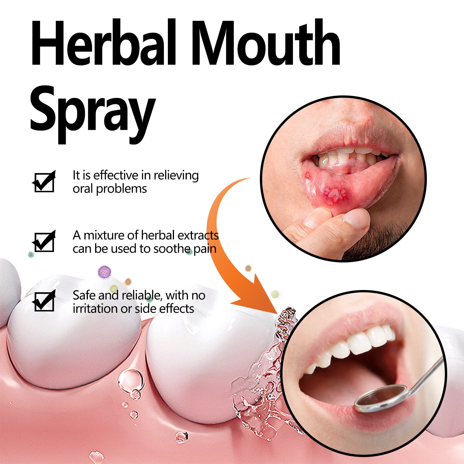 Natural Mint Spray Breath Freshener Mouth Spray Prevent Bad Odor Mouth Refresher Spray Fresh Breath Remove Bad Breath
