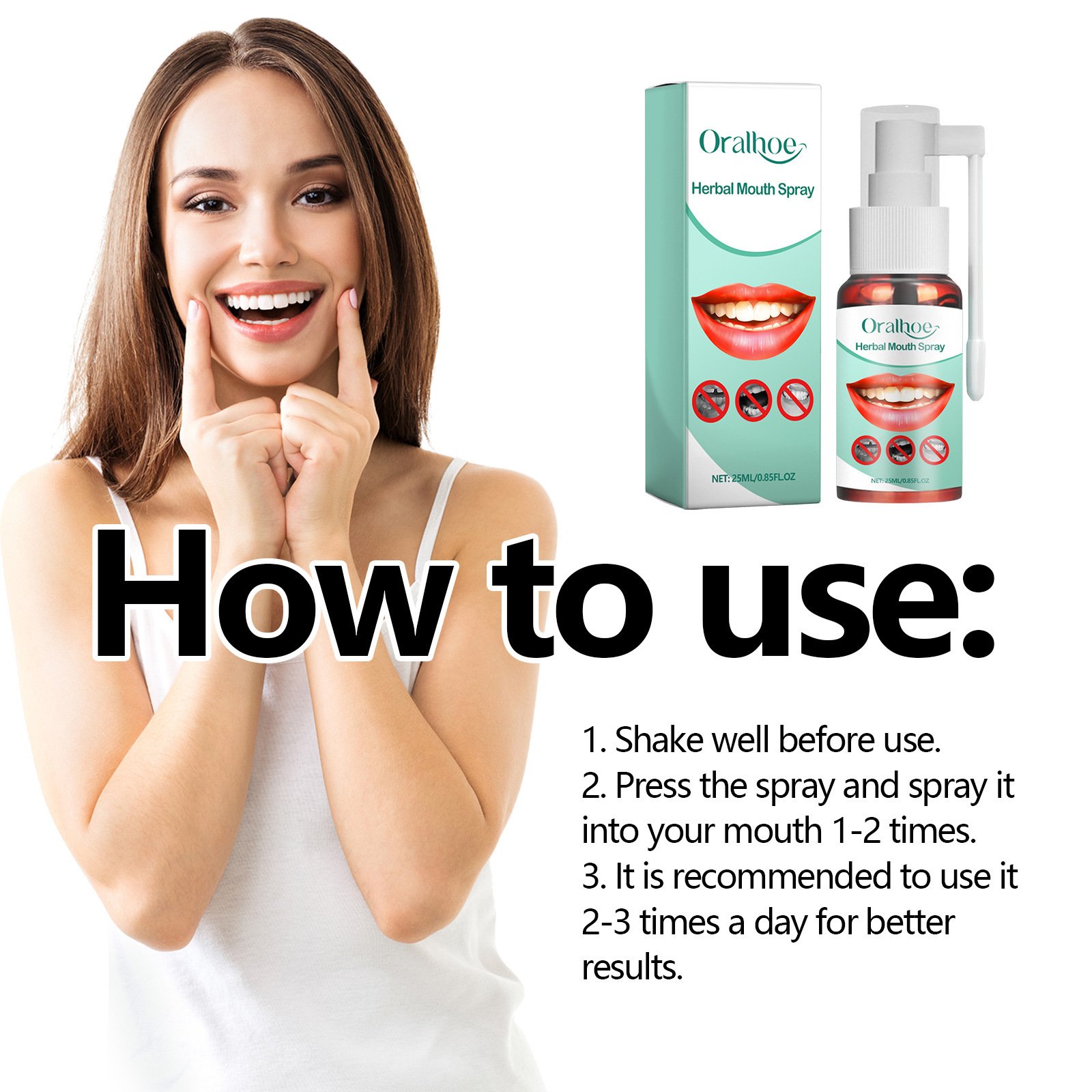 Natural Mint Spray Breath Freshener Mouth Spray Prevent Bad Odor Mouth Refresher Spray Fresh Breath Remove Bad Breath
