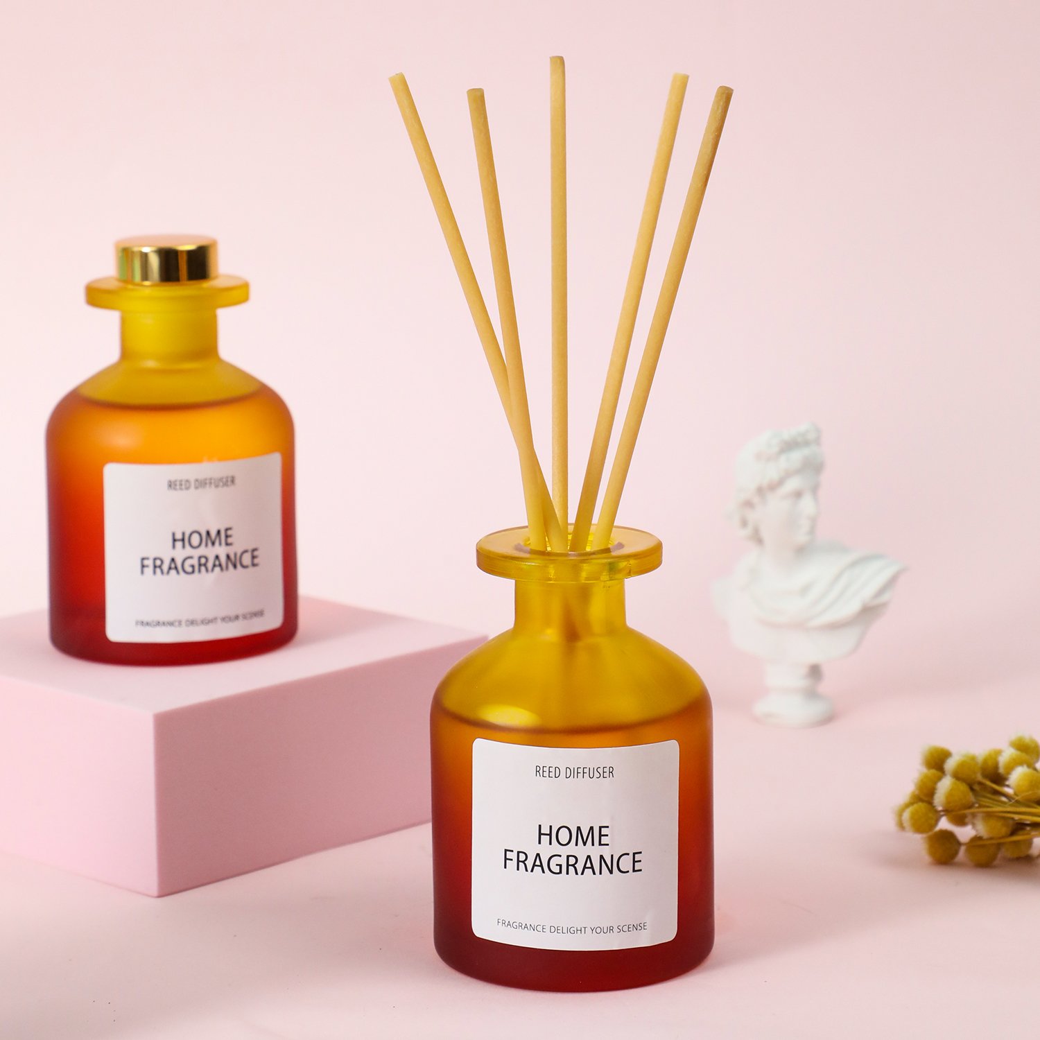 Wholesale Colorful Glass Bottles Long Lasting Room Home Perfume Fragrance 100ml Reed Diffuser Gift Set