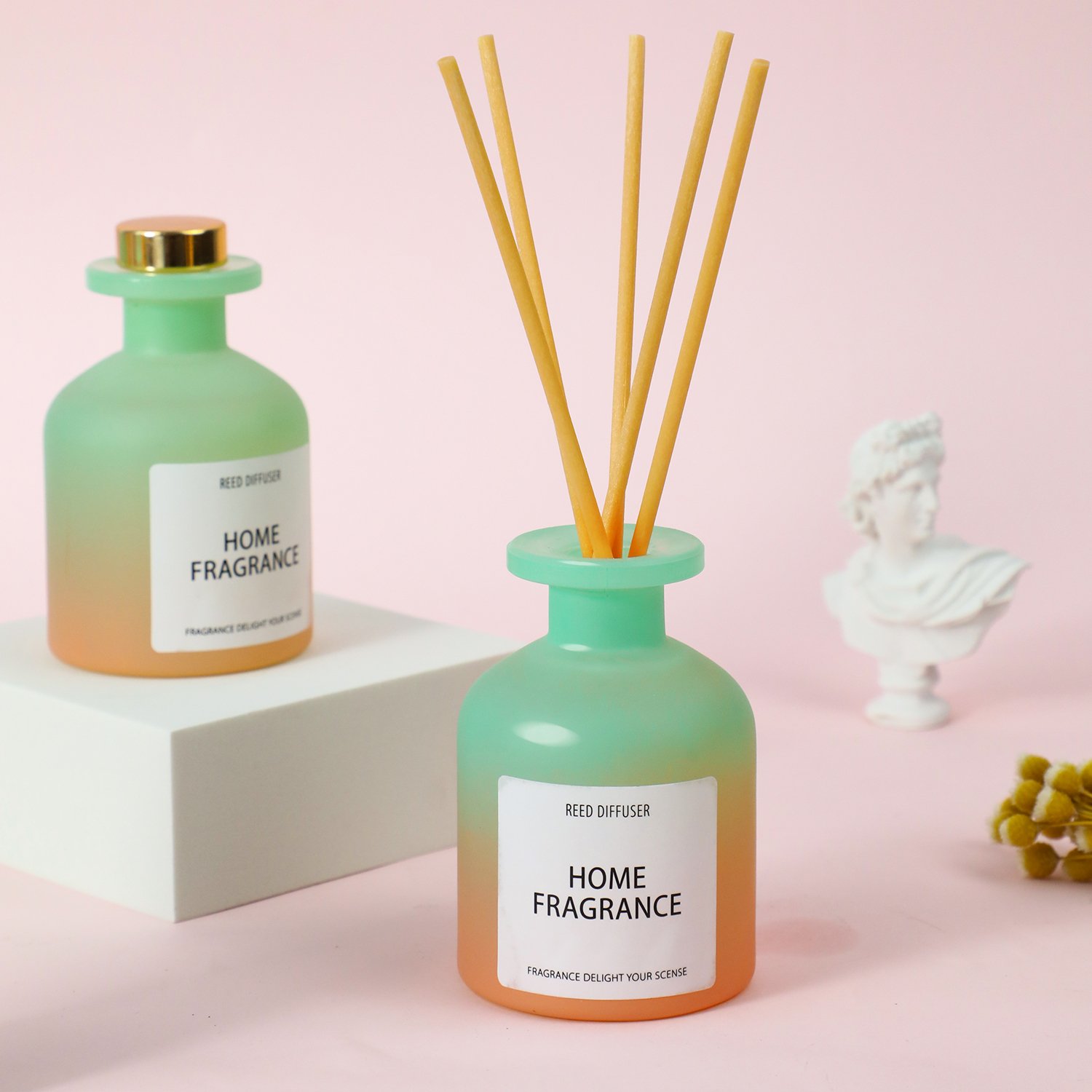 Wholesale Colorful Glass Bottles Long Lasting Room Home Perfume Fragrance 100ml Reed Diffuser Gift Set