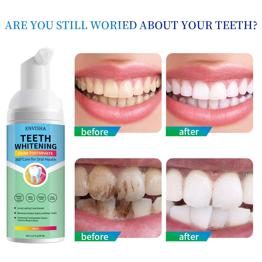 OEM Teeth Whitening Toothpaste Mousse Foam Deep Cleansing Care Bleaching Remove Stains Toothpaste Foam