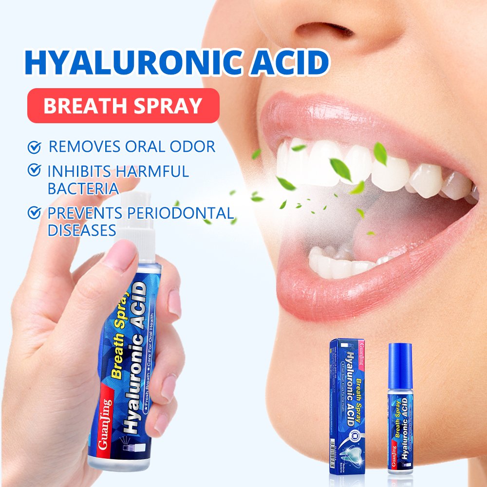 Guanjing Peach Extract Breath Fresheners Reduce Bacteria Perfume Hyaluronic Acid Fresh Breath Mouth Spray for Oral Health