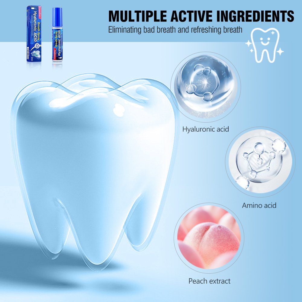 Guanjing Peach Extract Breath Fresheners Reduce Bacteria Perfume Hyaluronic Acid Fresh Breath Mouth Spray for Oral Health