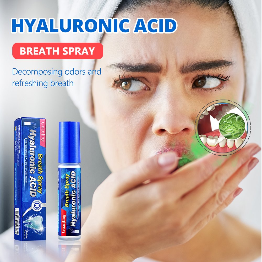 Guanjing Peach Extract Breath Fresheners Reduce Bacteria Perfume Hyaluronic Acid Fresh Breath Mouth Spray for Oral Health