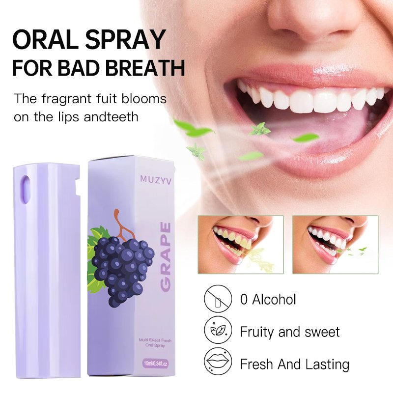 Fresh Breath Spray Fruit-Flavored Oral Spray freshener Compact Portable Refreshing Cool Fresh Breath Oral Odor Care