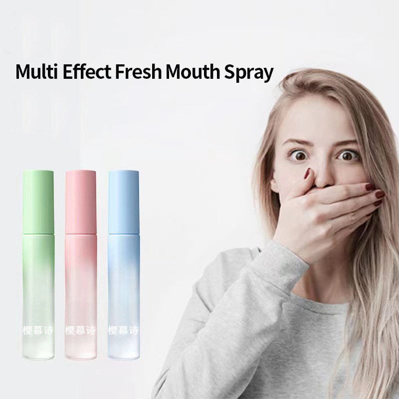 Cheap Wholesale Mouthwash Sample 15ml Travel Size Peach Flavor Fresh Breath Oral Spray For Meeting