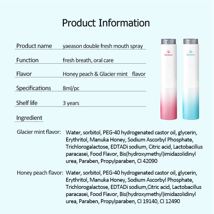 Wholesale High Quality Multi flavor Oral Care Breath Freshening Mouth Spray For Bad Breath