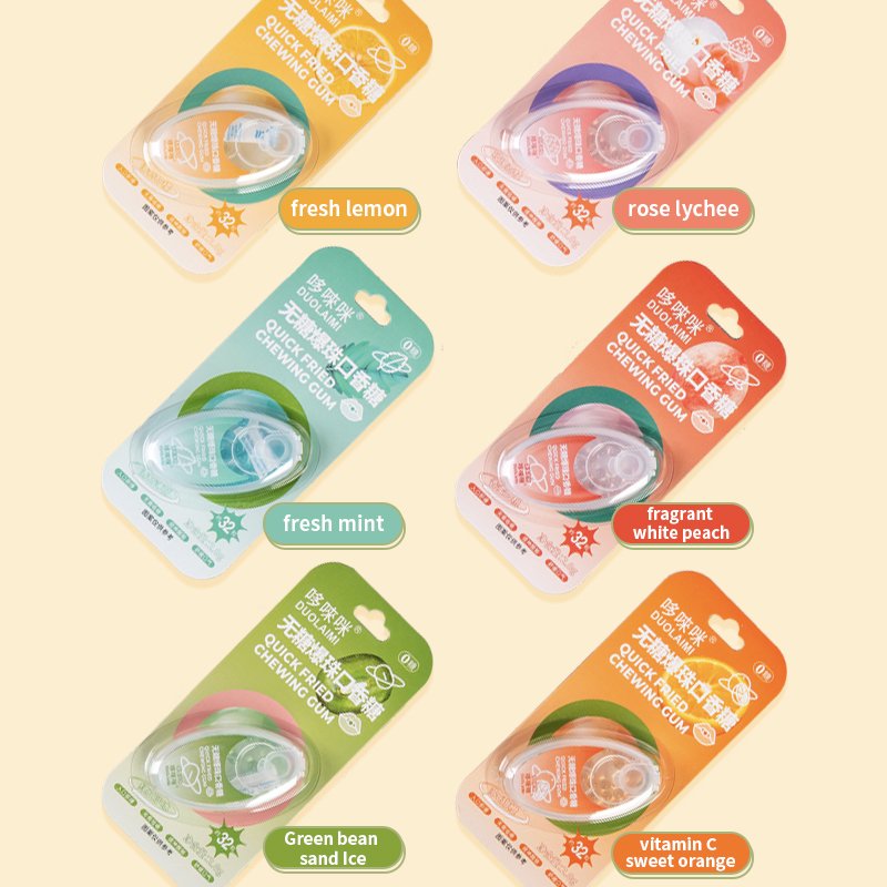 Popping Beads Chewing Gum Mint Fruit Flavored Breath Freshener mint capsules fresh sugar free candy oral care mouth breath fresh