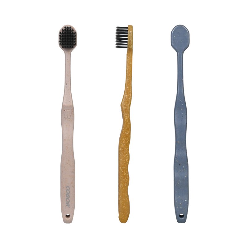 eco friendly toothbrush with cedar handle with charcoal soft bristles cleans teeth and freshens breath high quality tooth brush