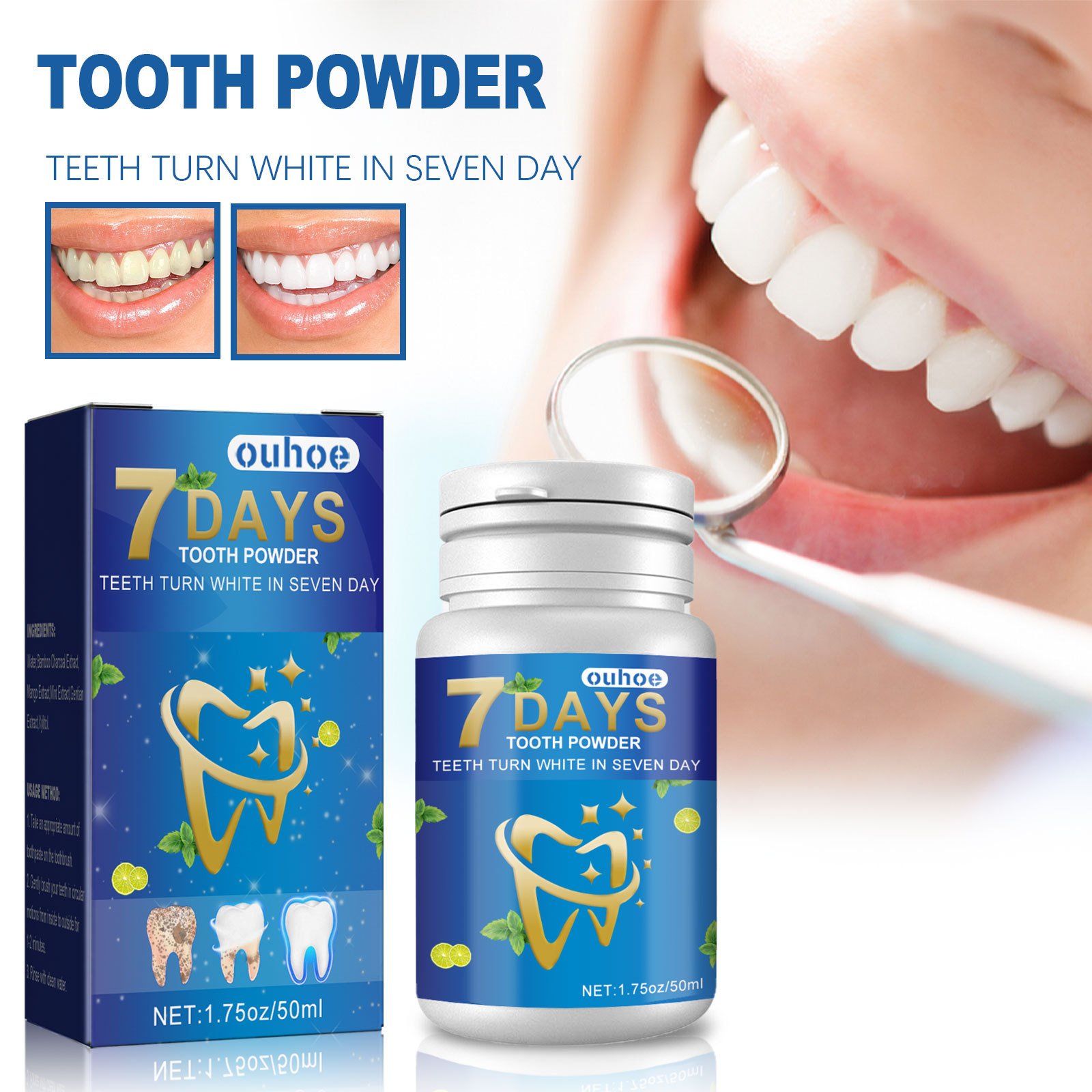 Wholesale china manufacturer remove stains home use Remove stains and freshen breath teeth whitening powder